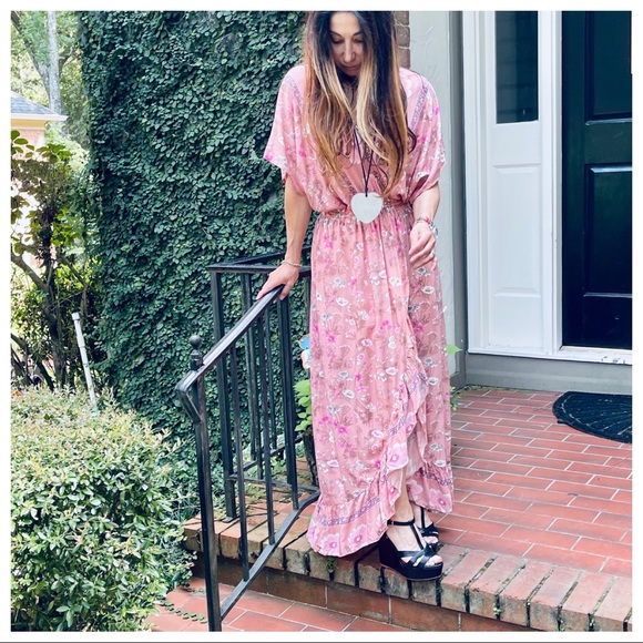 Faux Wrap Floral Beautiful Maxi Dress - Picture 8 of 12